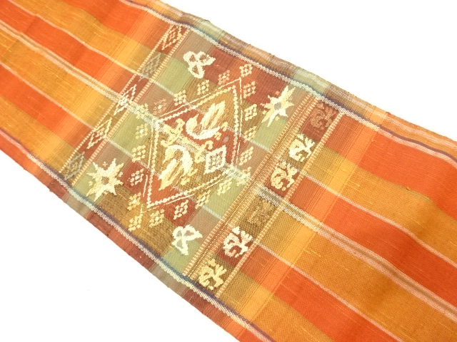 JAPANESE NAGOYA OBI / TSUMUGI / WOVEN FLORAL SARASA